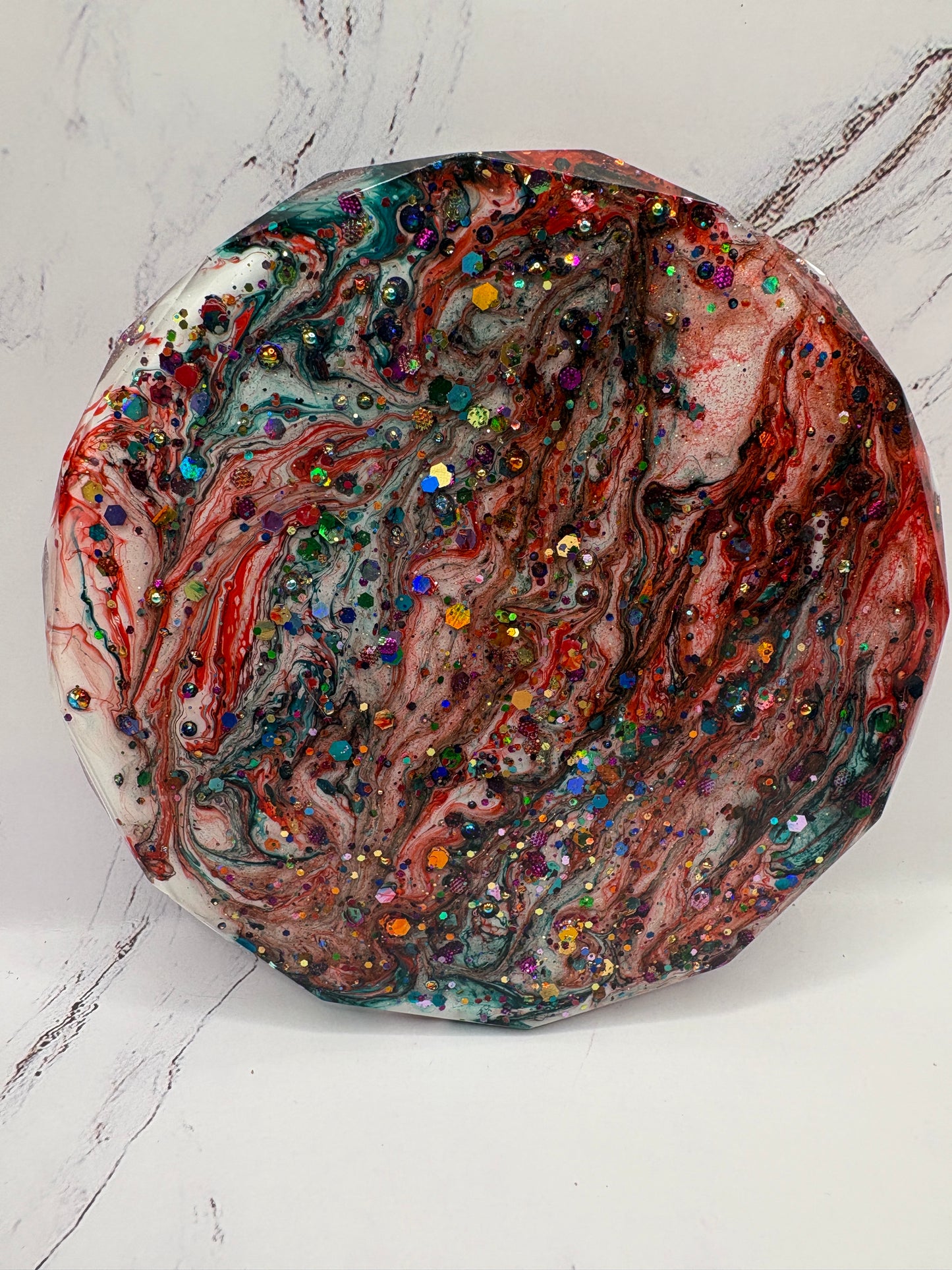 Glitter ink swirl Coaster