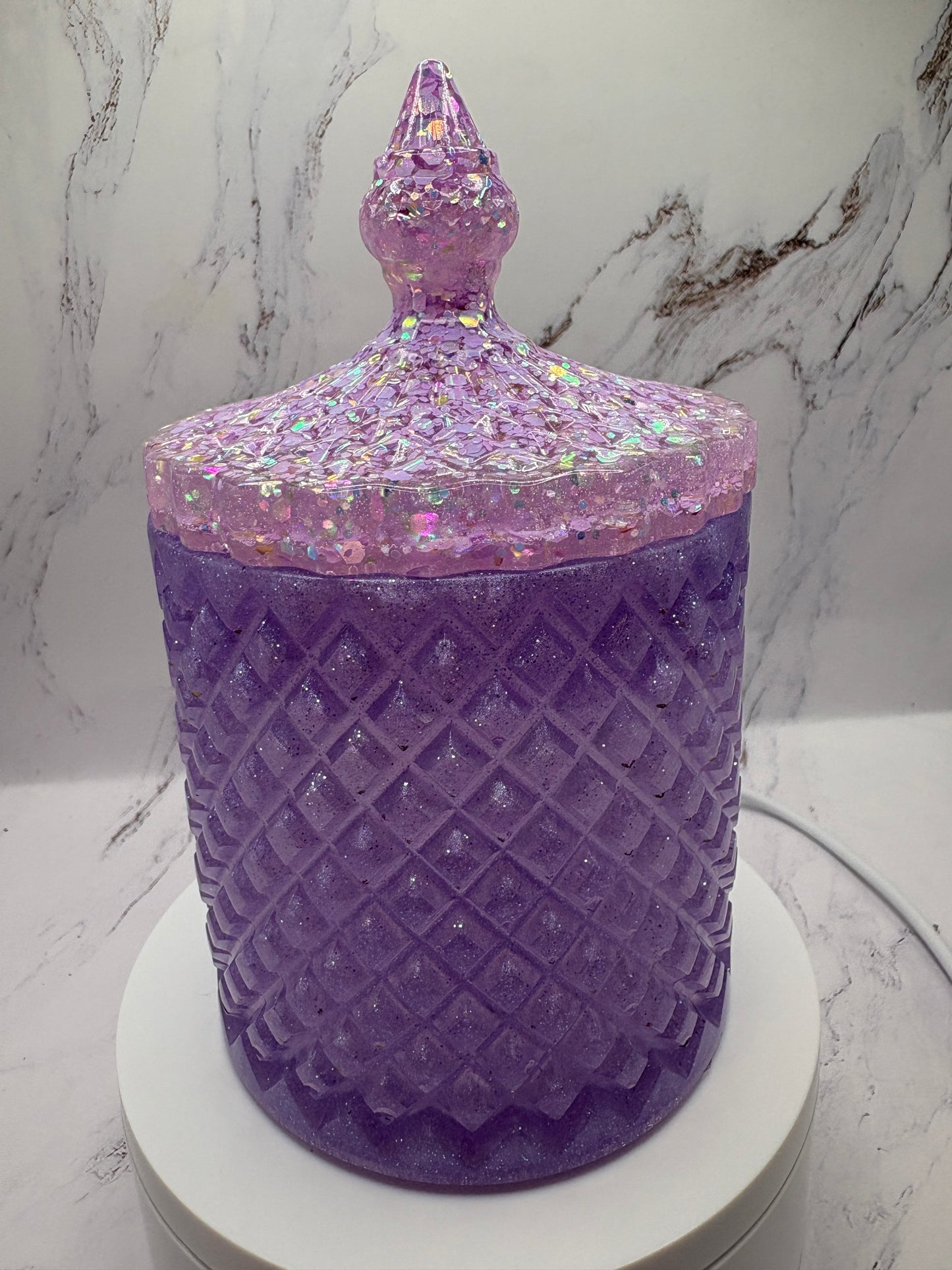 Pink/purple Epoxy Resin Jar
