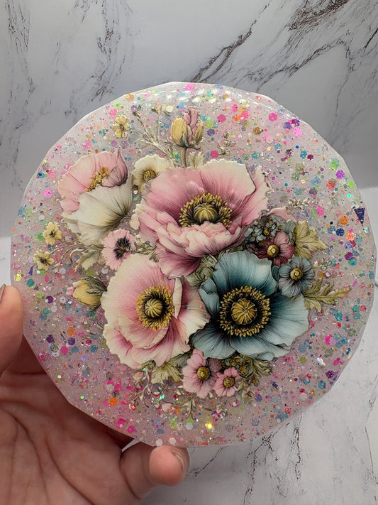 Floral Epoxy Coaster