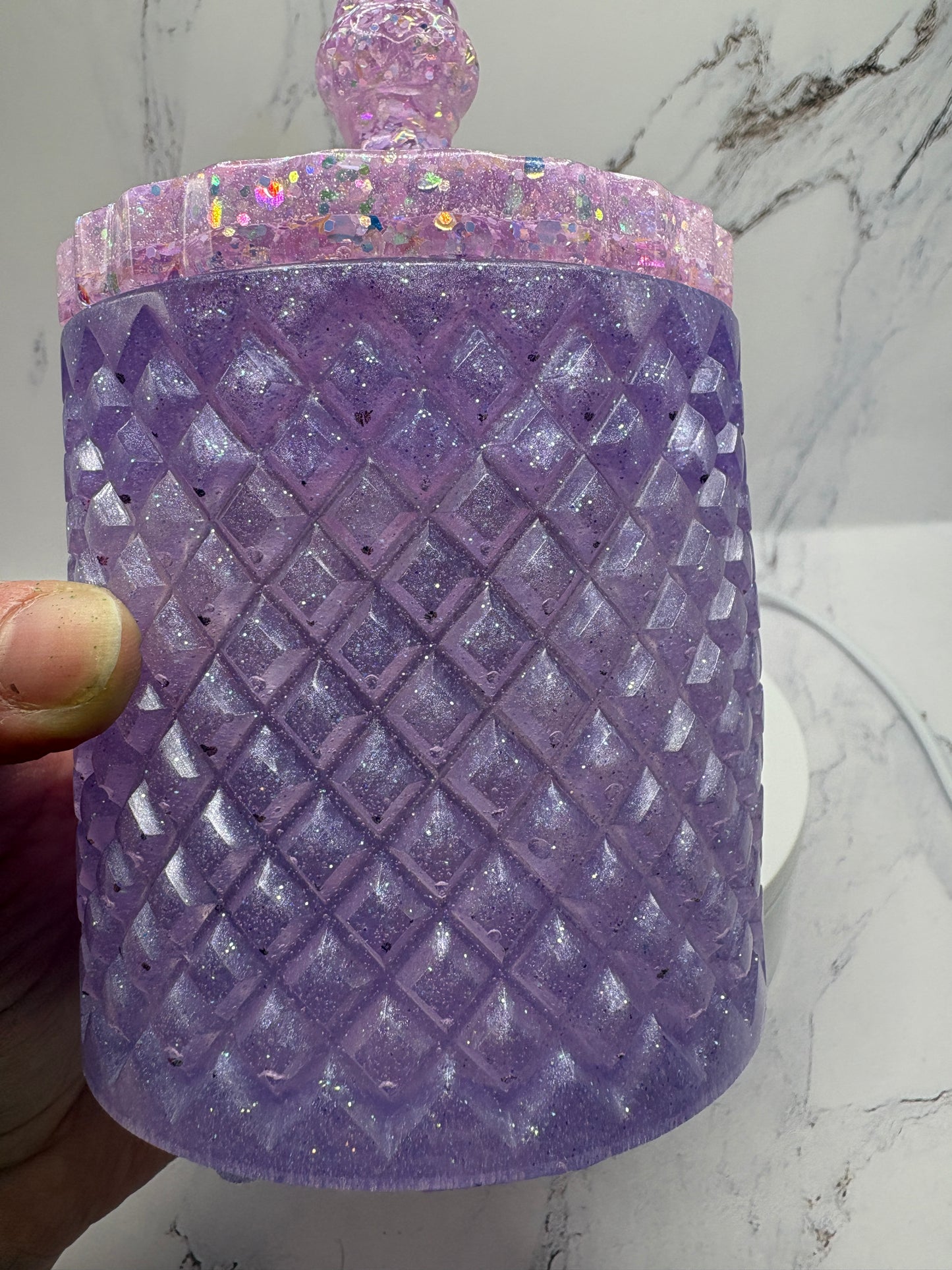 Pink/purple Epoxy Resin Jar