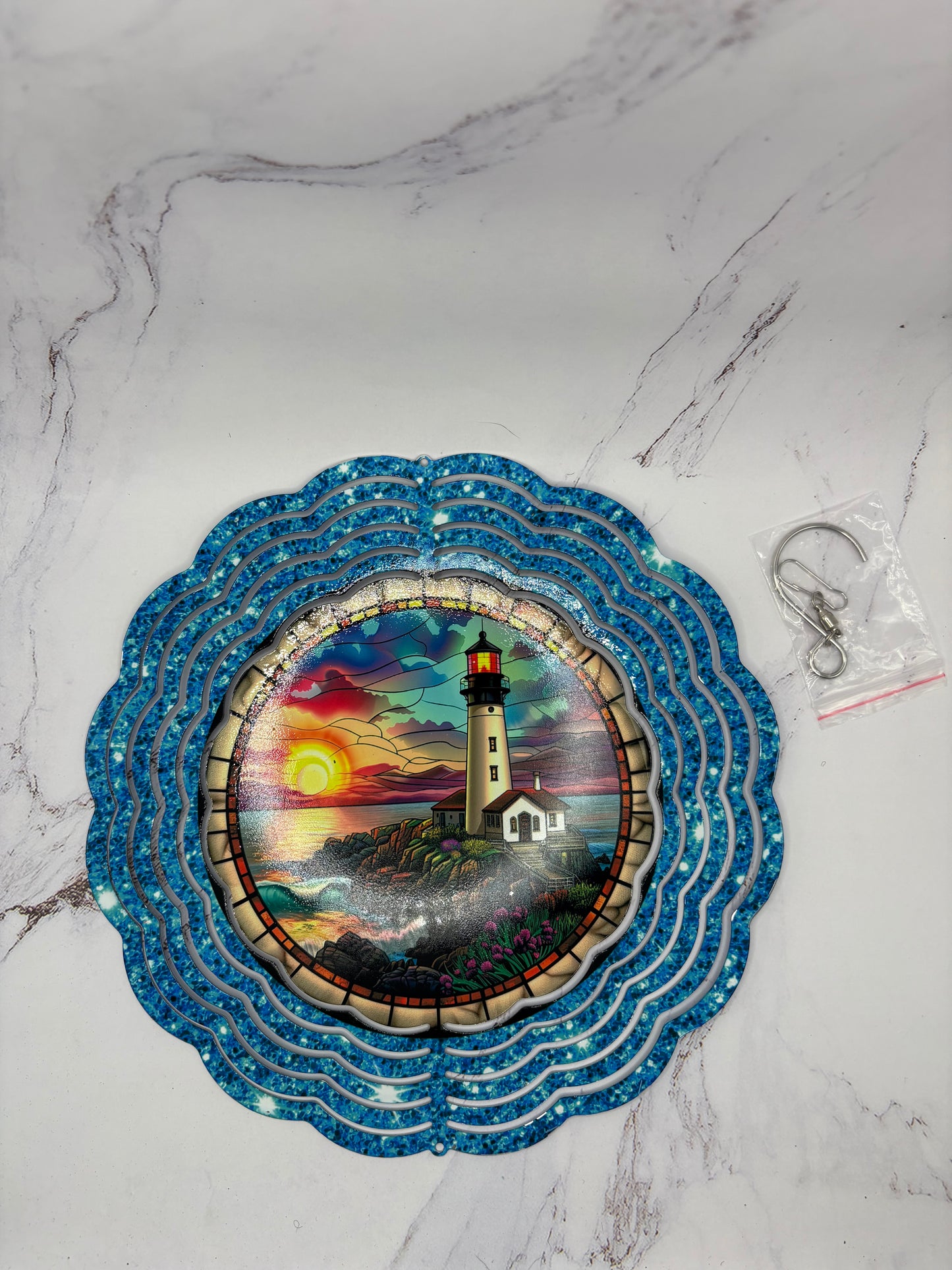Blue Glitter Lighthouse
