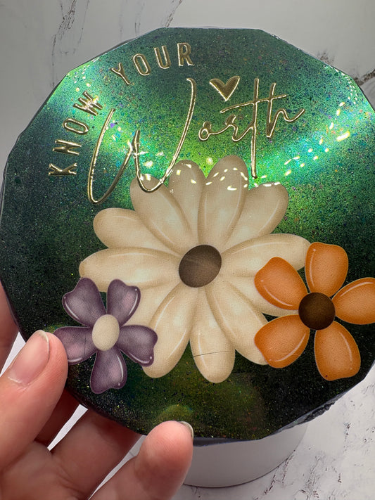 Know your worth Epoxy Coaster