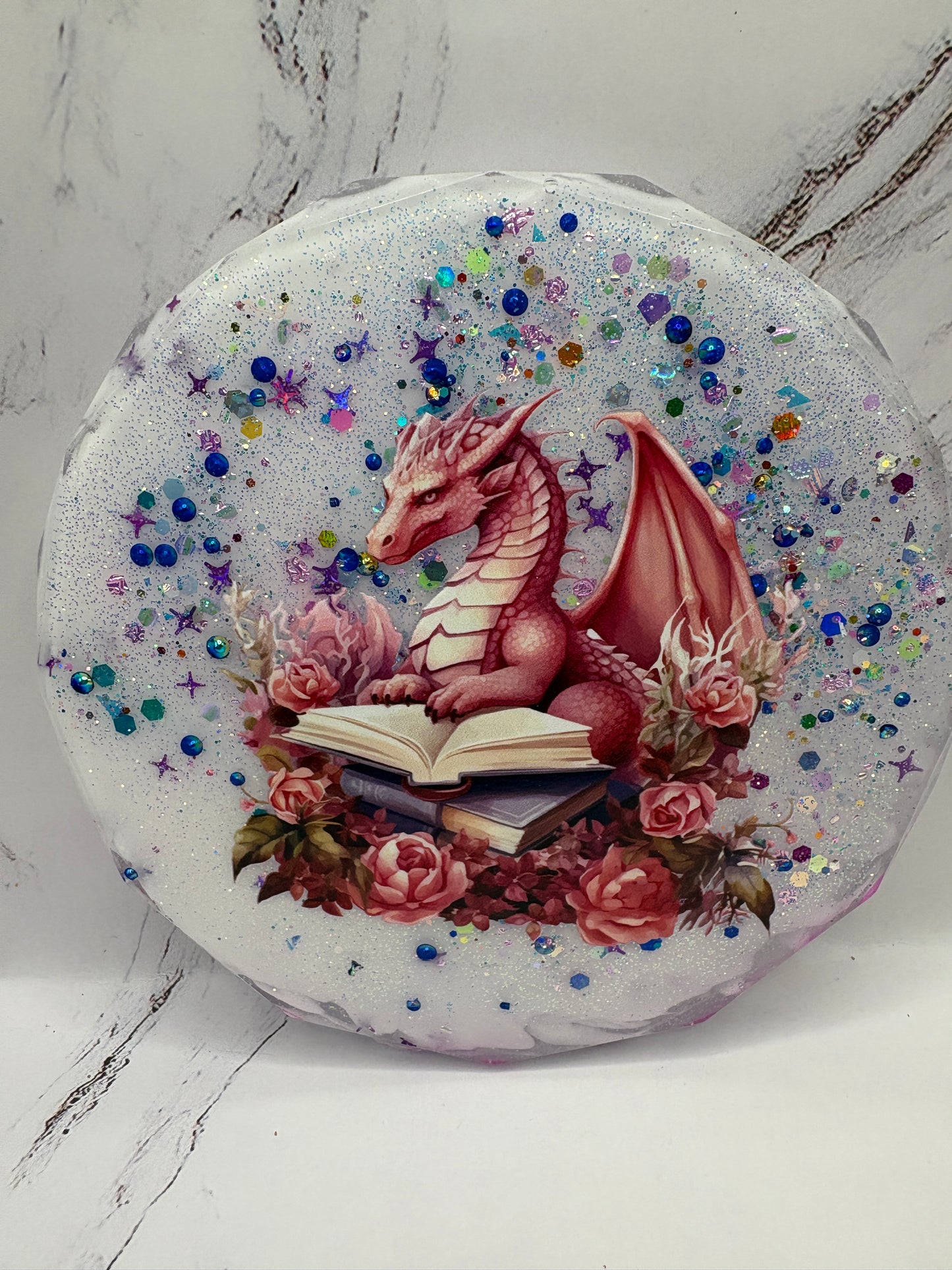 Pink dragon Epoxy Coaster