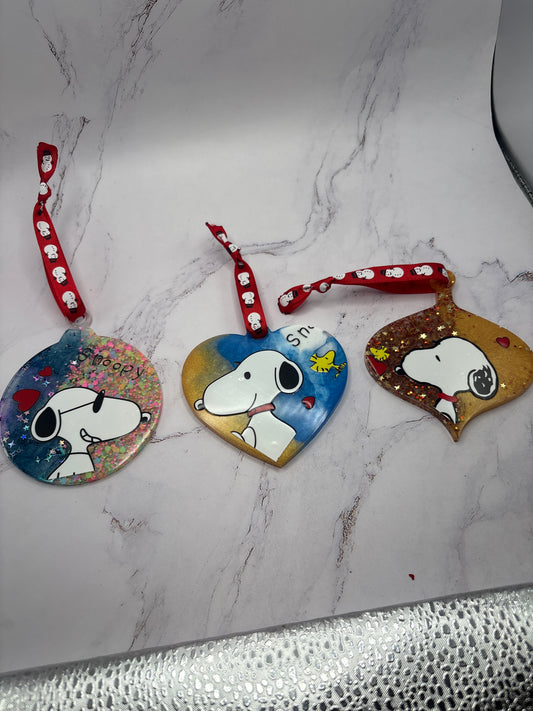 White dog epoxy ornaments