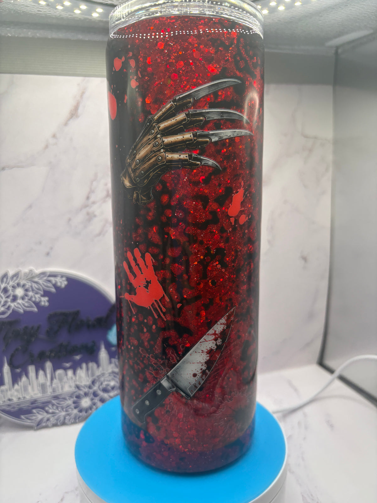 Horror themed epoxy Tumbler