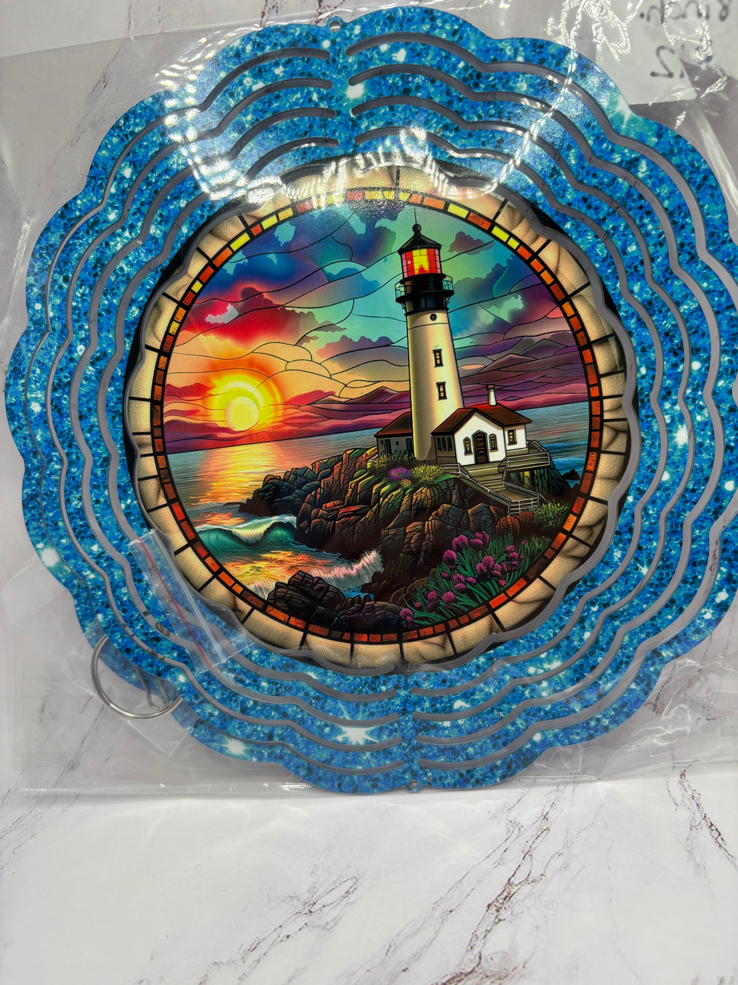 Blue Glitter Lighthouse