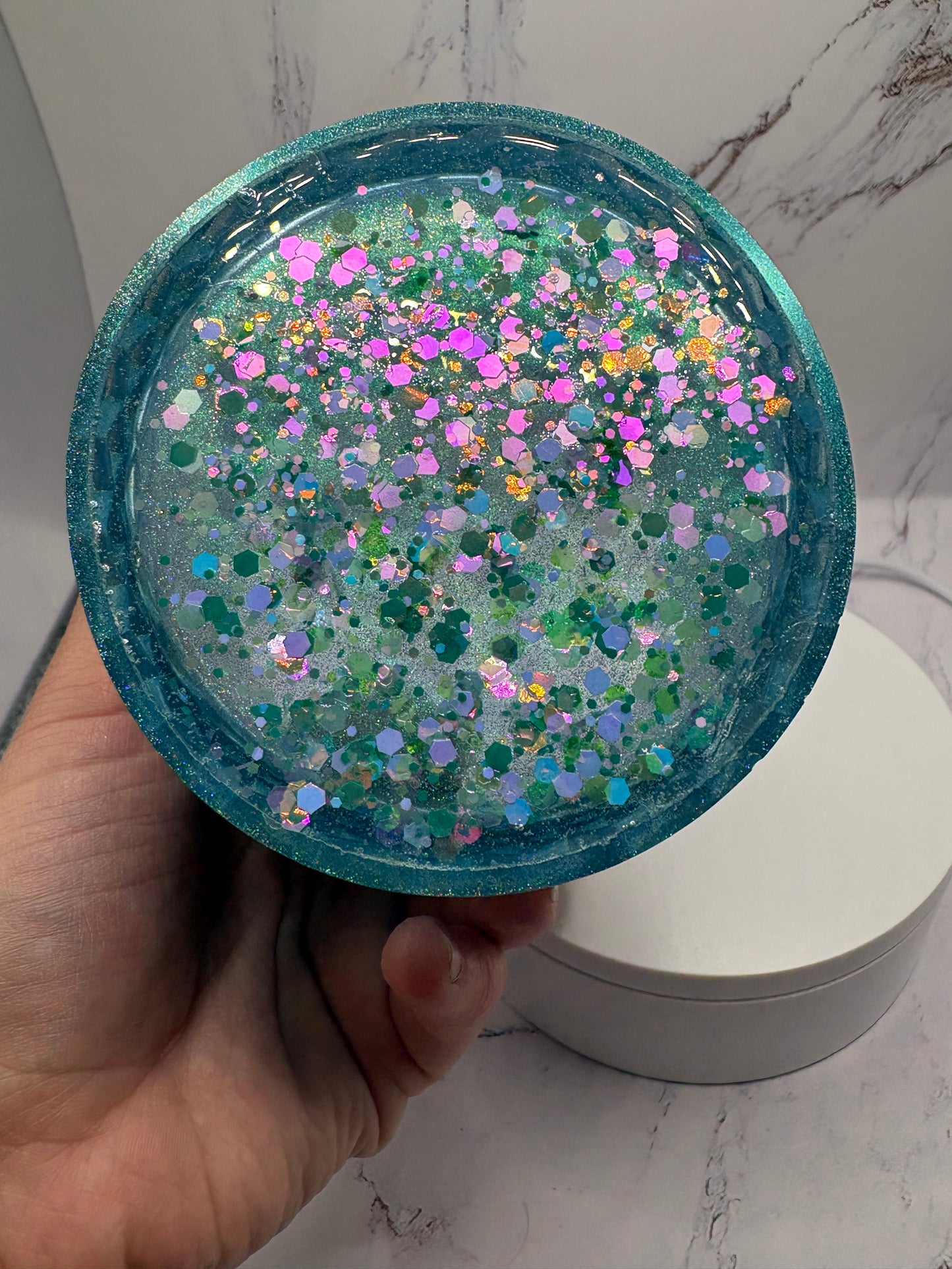 Teal Epoxy Resin Jar