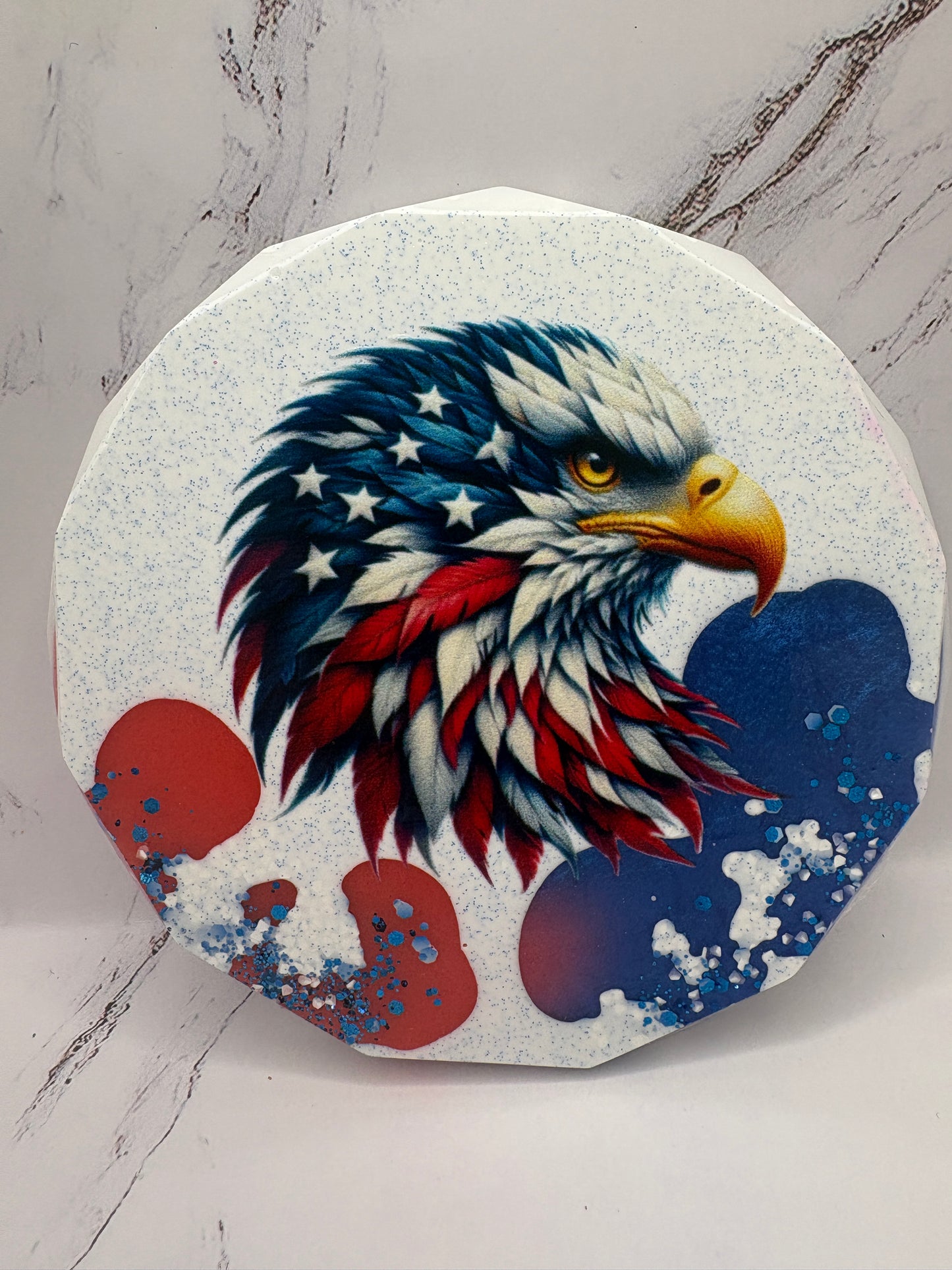 Patriotic Eagle Epoxy Coaster