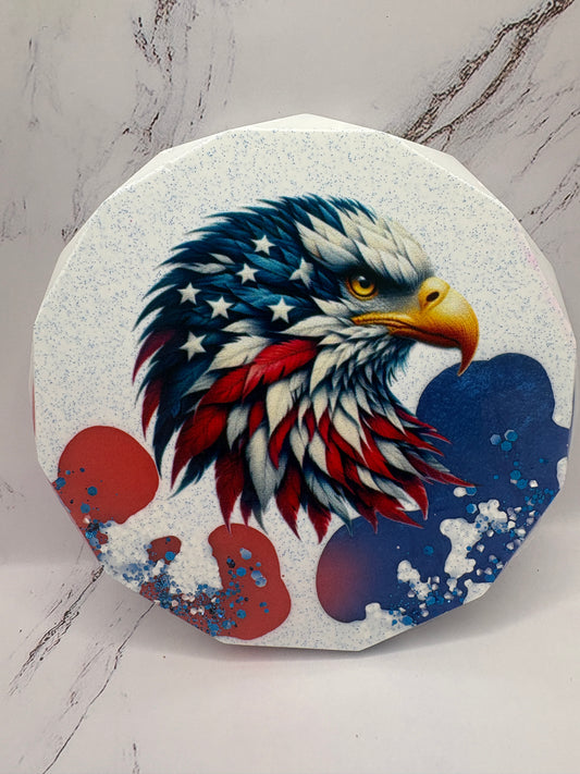 Patriotic Eagle Epoxy Coaster