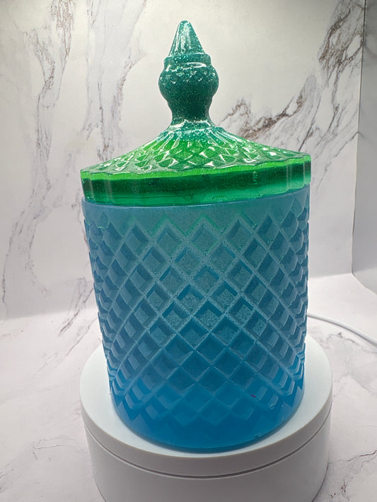 Green and Blue epoxy Jar